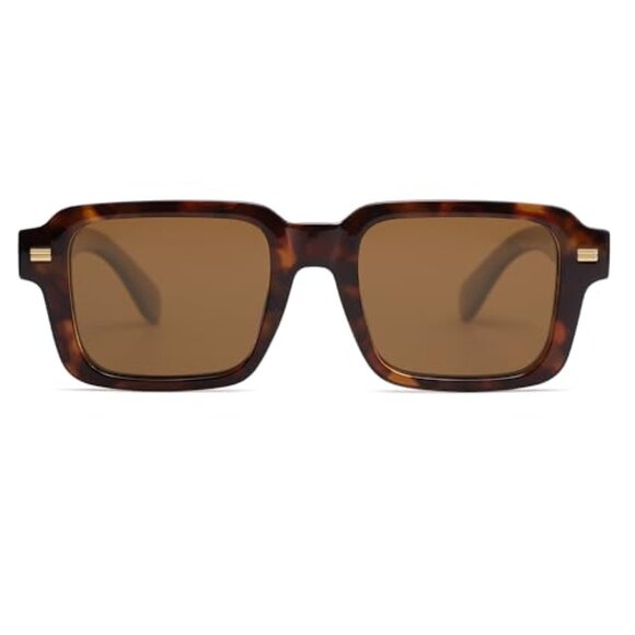 Trendy Square Polarized Sunglasses Retro Vintage Rectangle Shades main image 5